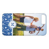 青い海Pattern|はあなたのイニシャルを加えます Case-Mate iPhoneケース (裏面(横))