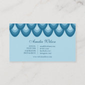 青い涙スタイリッシュ滴の幾何学的ソーシャルメディア 名刺 (裏面)