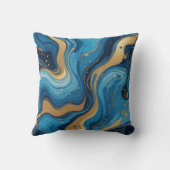 青い液体とドロップと黄金のグリッター クッション (裏面)