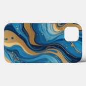 青い液体とドロップと黄金のグリッター Case-Mate iPhoneケース (裏面 (横))
