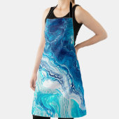 青い液体大理石テクスチャ エプロン (インサイチュ)