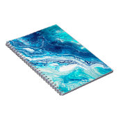 青い液体大理石テクスチャ ノートブック (右側)