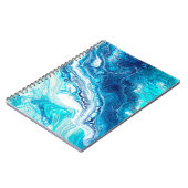 青い液体大理石テクスチャ ノートブック (左側)