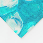 青い液体大理石テクスチャ フリースブランケット (角)