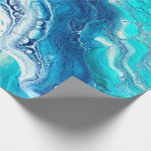 青い液体大理石テクスチャ ラッピングペーパー (角)