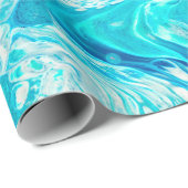青い液体大理石テクスチャ ラッピングペーパー (ロールコーナー)