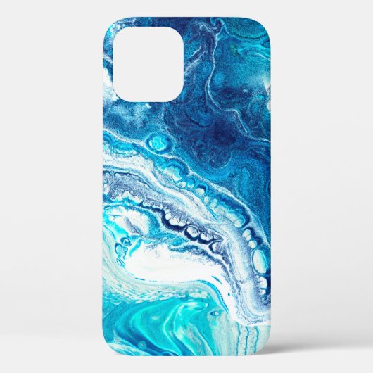 青い液体大理石テクスチャ Case-Mate iPhoneケース (裏面)
