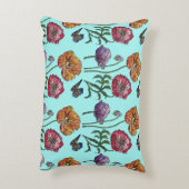 青い淡い色のみすぼらしいケシのデコアクッション アクセントクッション (裏面(縦))