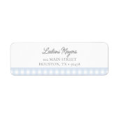 青い淡い色のギンガムクラシック少年の赤ちゃんシャワーアドレス ラベル (正面)