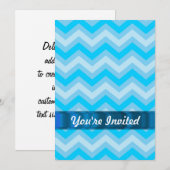 青い淡い色の山形 招待状 (正面/裏面)