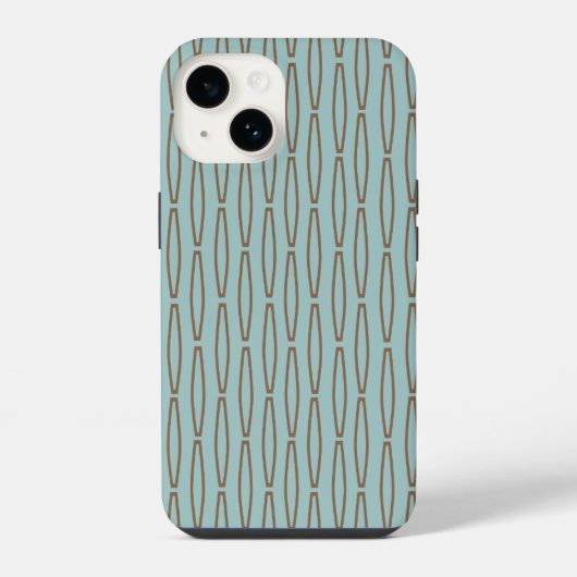 青い淡い色の幾何反復 iPhoneケース (裏面)