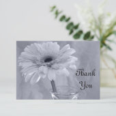 青い淡い色の着色デイジーありがとうノート – フラット 招待状 (スタンド正面)