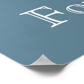 青い淡い色の蝶の渦巻き美徳のポスター ポスター (角)