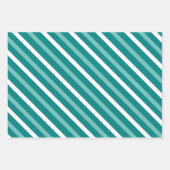 青い淡白のストライプとドット ラッピングペーパーシート (正面3)