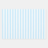 青い淡白のストライプとドット ラッピングペーパーシート (正面)