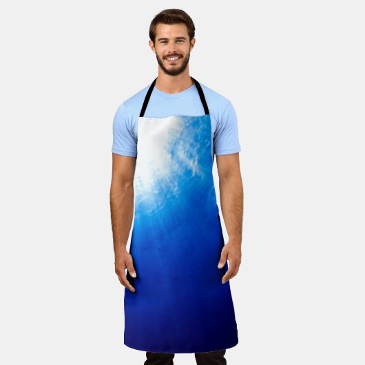 青い深い下 エプロン (着用した状態)