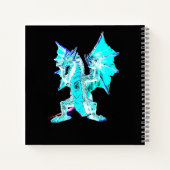 青い深淵の空蛇　ファンタジー　神話の獣　芸術的 ノートブック (裏面)