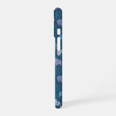 青い渦巻きの小さな象 iPhone 16ケース (左側面)