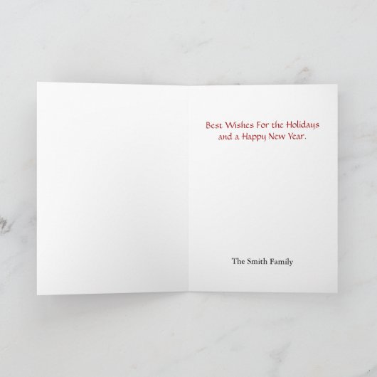 青い渦巻きクリスマスツリーのクリスマスカード シーズンカード (内部)