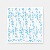 青い渦巻きナプキン スタンダードカクテルナプキン (正面)