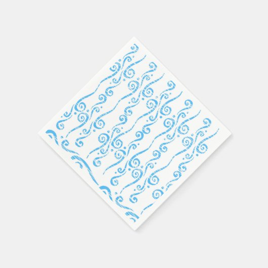青い渦巻きナプキン スタンダードカクテルナプキン (角)