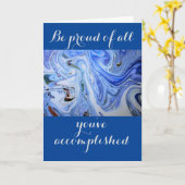 青い渦巻きナースの開業医のグリーティングカード カード (黄色い花)