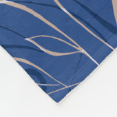 青い渦巻きパターン フリースブランケット (角)