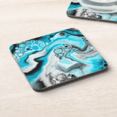 青い渦巻き大理石 コースター (左側)