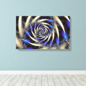 青い渦巻き キャンバスプリント (インサイチュ (ウッドフロア))