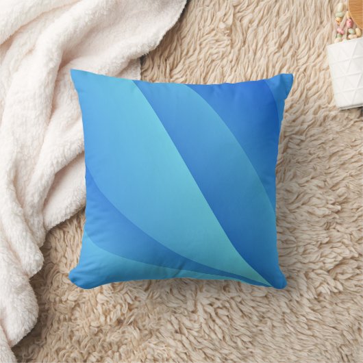 青い渦巻き クッション (ブランケット)