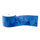 青い渦巻き グログランリボン (リール)