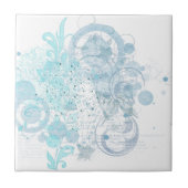 青い渦巻き タイル (正面)