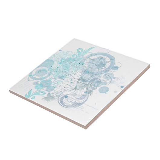 青い渦巻き タイル (側面)