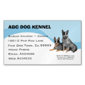 青い渦巻のオーストラリアの牛犬 マグネット名刺 (正面)