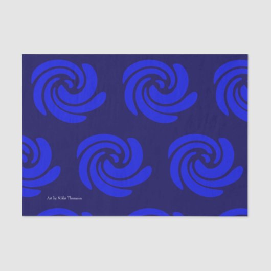 青い渦巻のティッシュペーパー 薄葉紙 (正面)