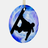 青い渦巻の吹雪 セラミックオーナメント (右)