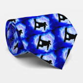 青い渦巻の吹雪 ネクタイ (ロール)