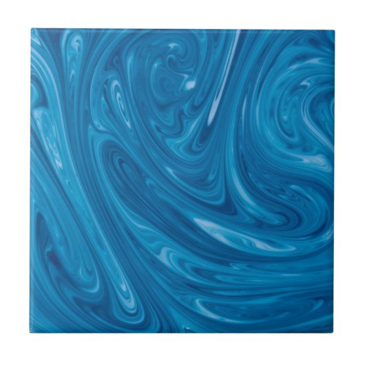 青い渦巻の大理石 タイル (正面)