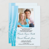 青い渦巻の結婚式招待状(縦) 招待状 (正面/裏面)