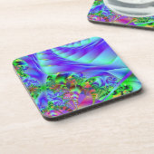 青い渦(フローラ・カラフル抽象芸術) コースター (左側)