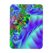 青い渦(フローラ・カラフル抽象芸術) マグネット (縦)