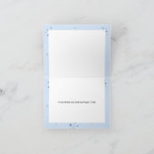 青い温風船テディベアサンキューカード 招待状 (内部)