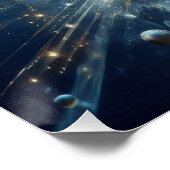 青い湖で純粋に清潔な水が爆発すること ポスター (コーナー)