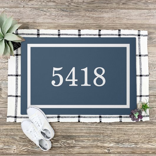 青い湖のアパーソナライズされたドレス番号 ドアマット