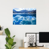 青い湖、雲の風景 ポスター (ホームオフィス)