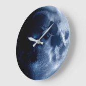 青い満月 天体 空間 天文学 ラージ壁時計 (傾斜)