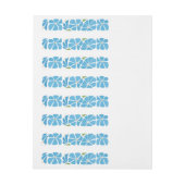 青い溝状の花模様 ラップアラウンド宛名ラベル (シート)