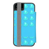 青い溶融氷立方体 INCIPIO iPhoneウォレットケース (フォリオ裏面)