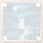 青い滝 ガラスコースター (裏面)