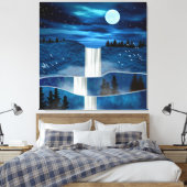 青い滝 キャンバスプリント (インサイチュ (寝室))